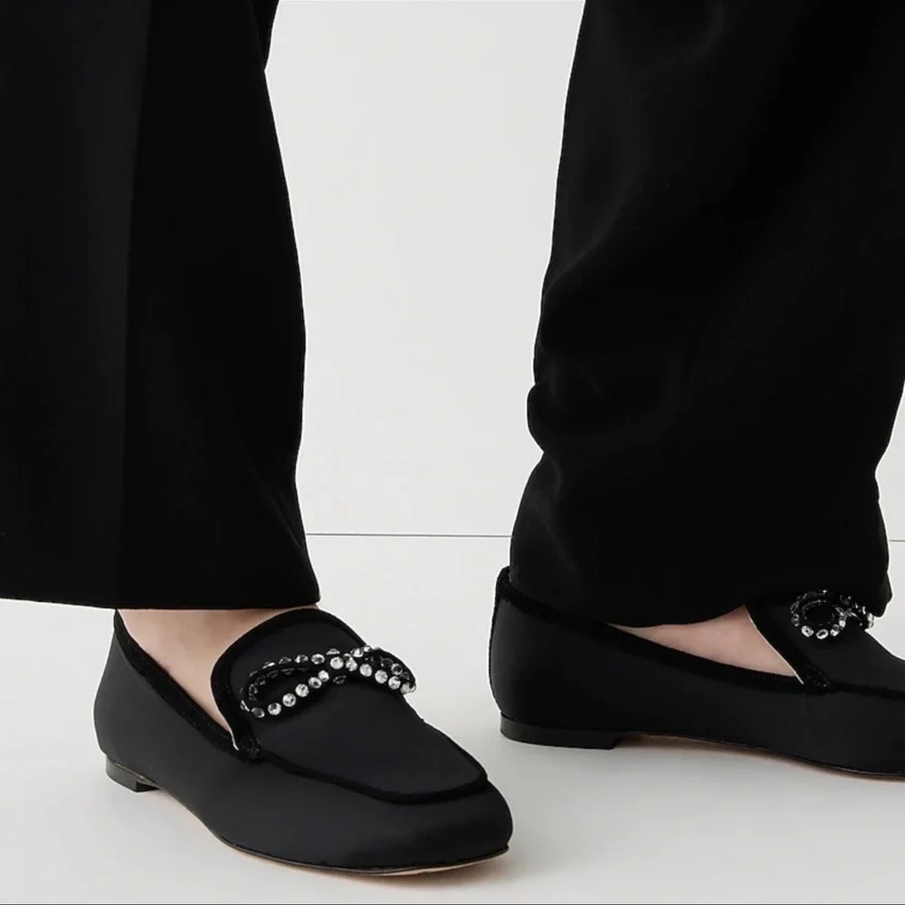J. CREW Marie bow loafers in satin Size 8.5 New
